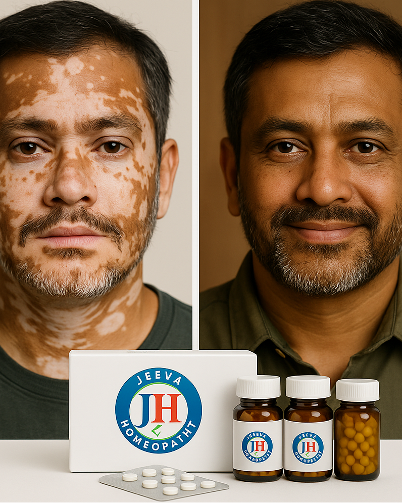 Vitiligo before and after Jeeva Homeopathy