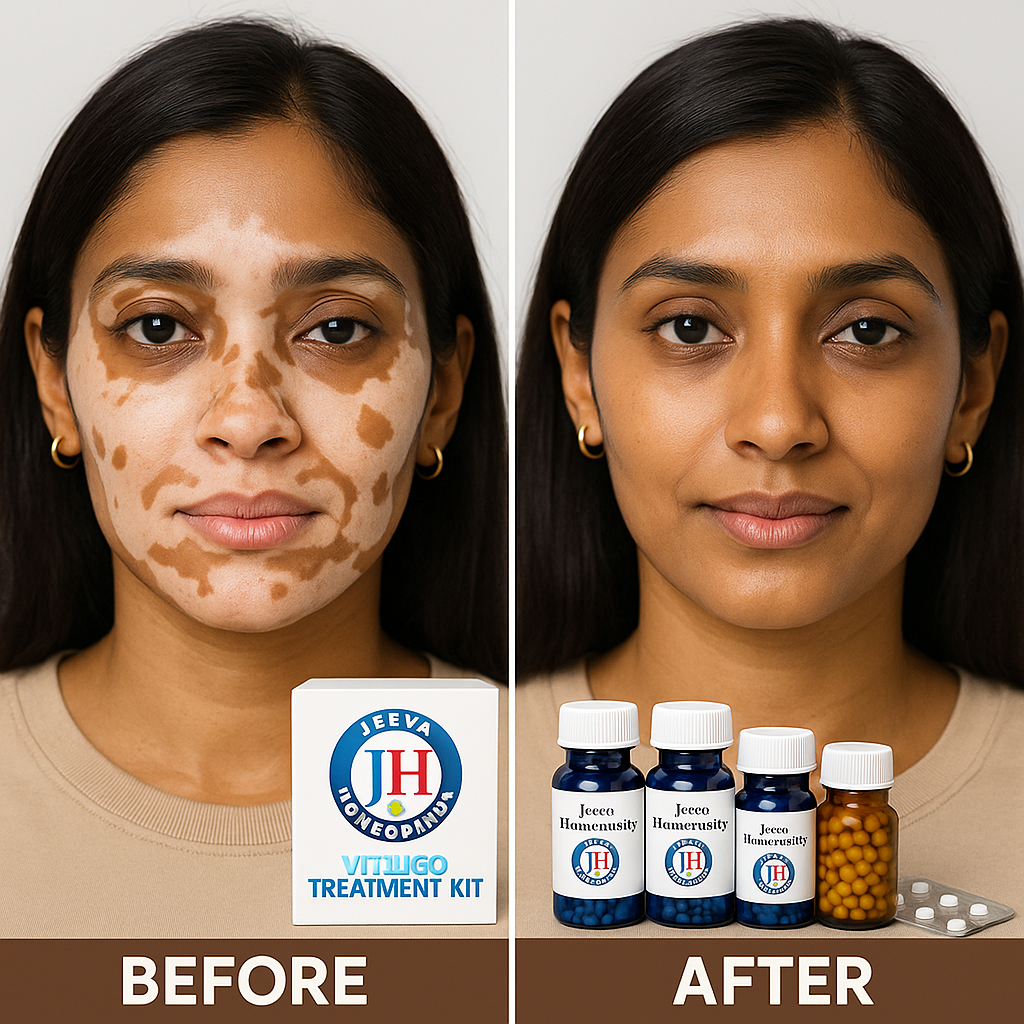Vitiligo before and after Jeeva Homeopathy